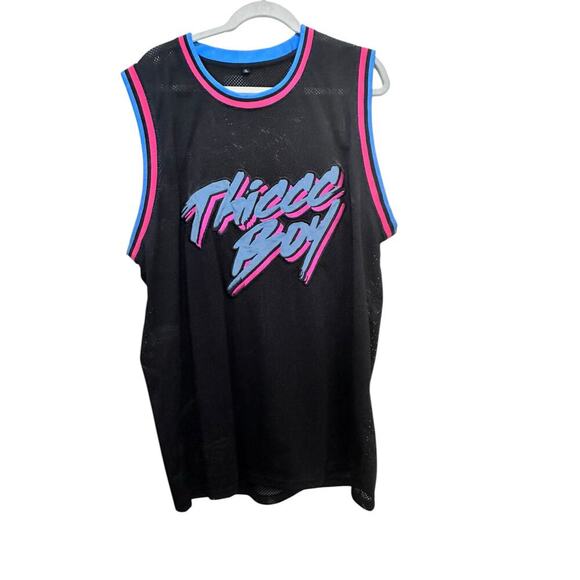 Vintage Start Men Black Crew Neck Brendan Schaub Thiccc Boy Tank Jersey Size XL - Picture 1 of 3